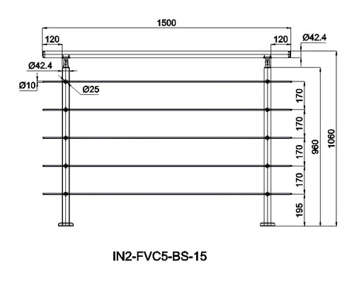 Stainless steel handrail for - steel,