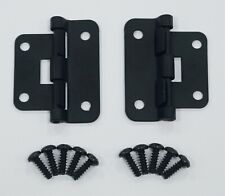 Pack of 2 Black Lift off Steel Home Door DIY Hinges With Fixing Screws
