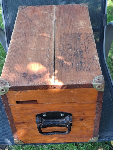Vintage wooden military trunk - vintage, trunk/