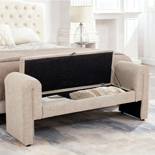 Storage bench oversized velvet - storage,