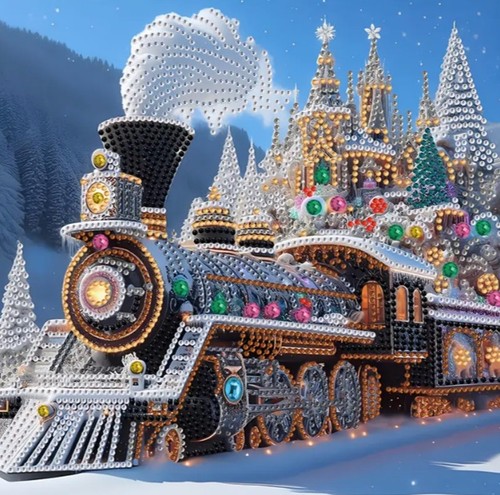 Christmas steam train diamond - christmas,