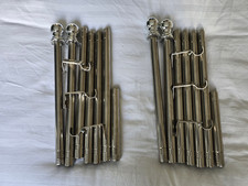 chrome curtain pole extendable. Minimum length 76cm. Max length 221cm. 2cm D