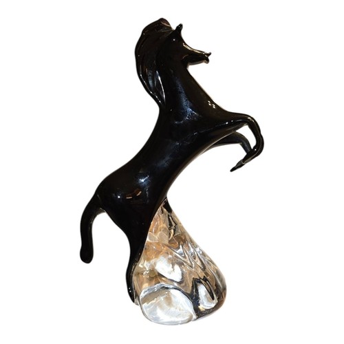 Black amethyst crystal - black, horse