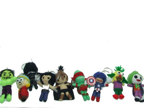 Voodoo string doll keyring - string,