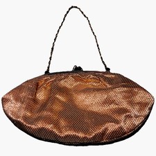 CRF Vintage 50's/60's Cream Gold Sparkly Gold Frame Clutch Evening Bag