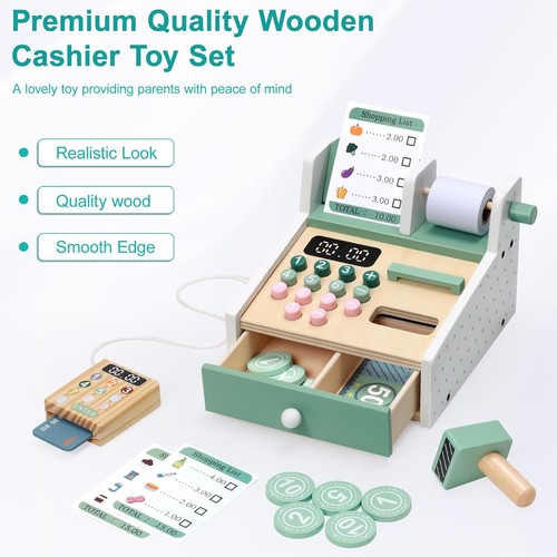 Kids cash register wooden - kids,