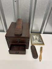 Vintage shoe shine wooden - shoe, box