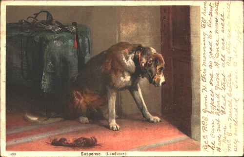 Postcard suspense landseer art - postcard,