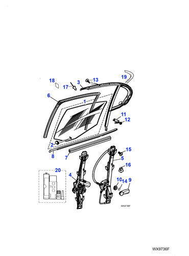 Jaguar door waist seal body - door,