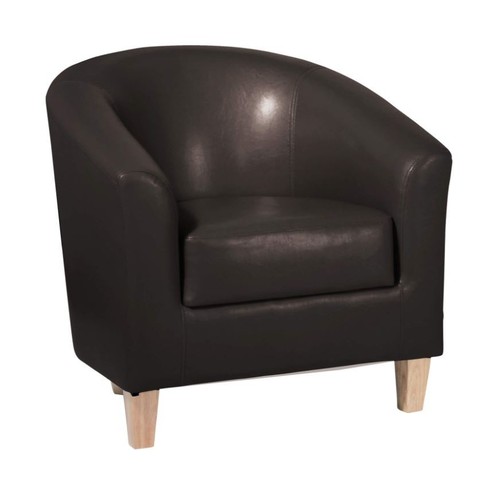 Brown faux leather sofa - faux,