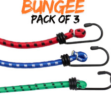 3pk Bungee Cords 90cm Long Elastic Luggage Straps Rope with Hooks Clips Bike Car