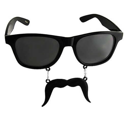 Black moustache sunglasses - black,