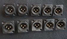 10x Neutrik Gold Plated Pin NC3-MD-LX-B  XLR3M Chassis Plug Male. Bulk Available