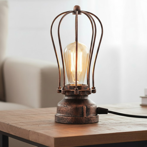 Vintage steampunk table lamp - table,