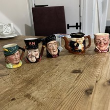 5 x  Small Toby Character Jugs Studio, Sandland & other high approx 7.5cm
