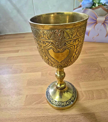 Silver plate pedestal goblet - plate,