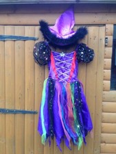Girls Witch Scarecrow Sparky Halloween Multi Tu Next Fancy Dress Purple 8-10 Y