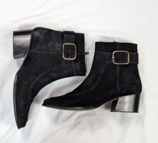Jigsaw Black Real Suede Ankle