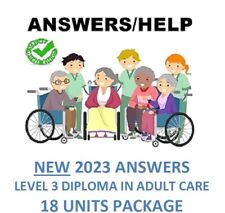 NVQ 2023 Diploma in Care LEVEL 3 COMPLETE PACKAGE 18 UNITS - ANSWERS/SUPPORT