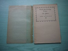WITH THE LIVING VOICE by JOHN MASEFIELD P/BACK D/W 1924 1ST EDITION