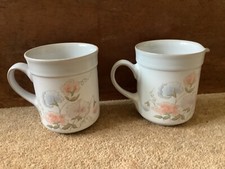 Denby Dauphine cream / milk jug and mug 9.5 cm tall approx