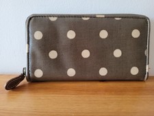 Cath Kidston Polka Dot Wallet Purse - All Around Zip Brown/Cream