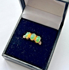 9ct Yellow Gold, Welo Opal & Diamond Ring
