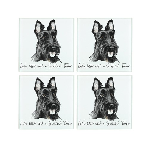 Scottish terrier coaster set - scottish,
