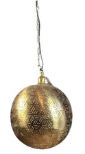 Handmade Moroccan Gold Metal Globe Ceiling Pendant Chandelier 32cm Diam