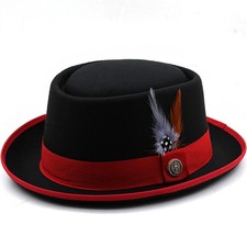 Men Pork Pie Bowler Hat Dad