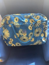 TRIPP Holdall Large Capacity LuggageTravel Bag Blue Yellow Floral Double Handle