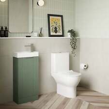 Deco 400mm Cloakroom Bathroom Suites Close Couple Toilet Green & Chrome Finish