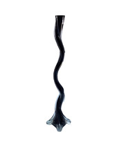 Twisted black glass stem vase. 50cm tall - V25
