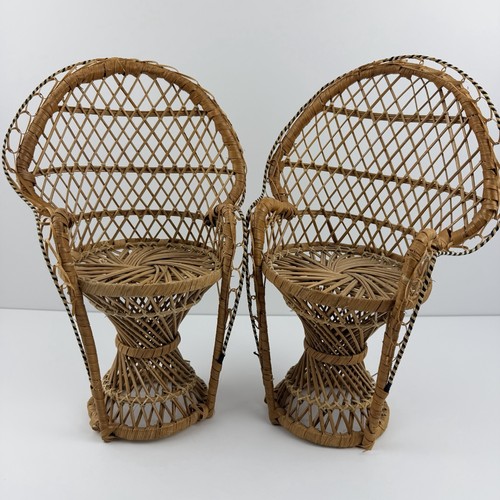 Vintage mini wicker peacock - vintage,