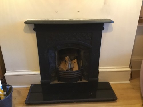 Cast iron fireplace surround - cast,