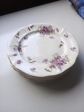 5 x Hammersley  China violets Salad Plates 8" dia