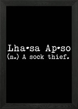 Lhasa Apso A Sock Thief Framed