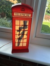  Vintage 1980s   Pink Panther Red Telephone Box Light Lamp Working Order 
