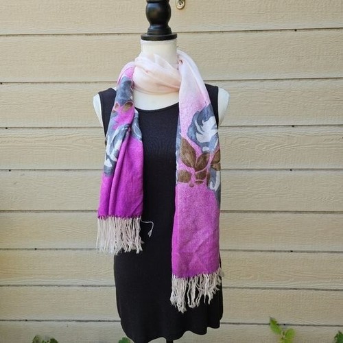 Light pink and purple pashmina - light,