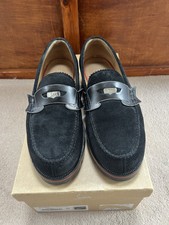 Men’s Christian Louboutin Monocroc Black Crosta Wax Penny Loafers EU 40 RRP £845