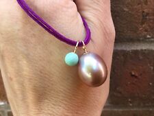 Solid 9CT gold Natural Large Edison Freshwater Pearl pendant 9K 375 ?