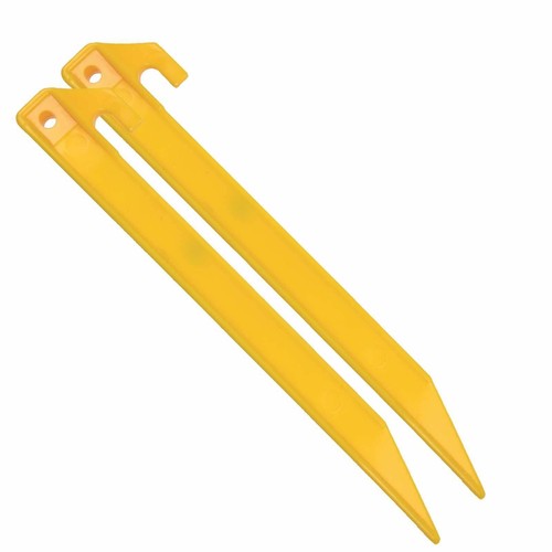 Plastic yellow tent pegs - tent,