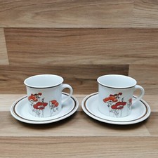 Set of 2 Vintage Royal Doulton Fieldflower Lambethware Cups & Saucers