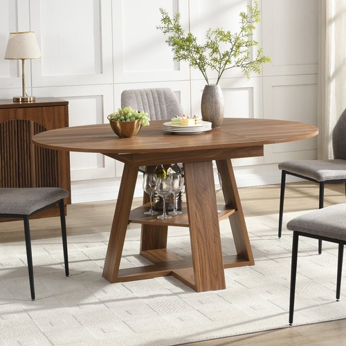 Extendable oval dining table - extendable,