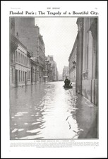 1910 FRANCE Paris Floods Boat