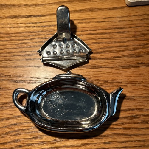 Chrome silver cast teapot - chrome,