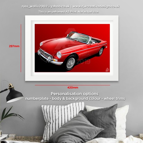 Roadster poster print - mg,