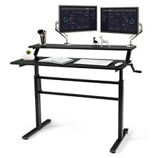 2-Tier Standing Computer Desk Sit to Stand Workstation Ergonomic Computer Table