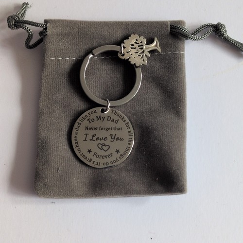 Engraved silver metal dad - metal,
