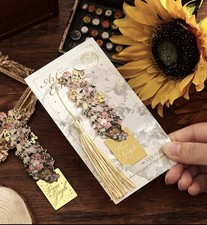 Bookmark Feather Rose Metal